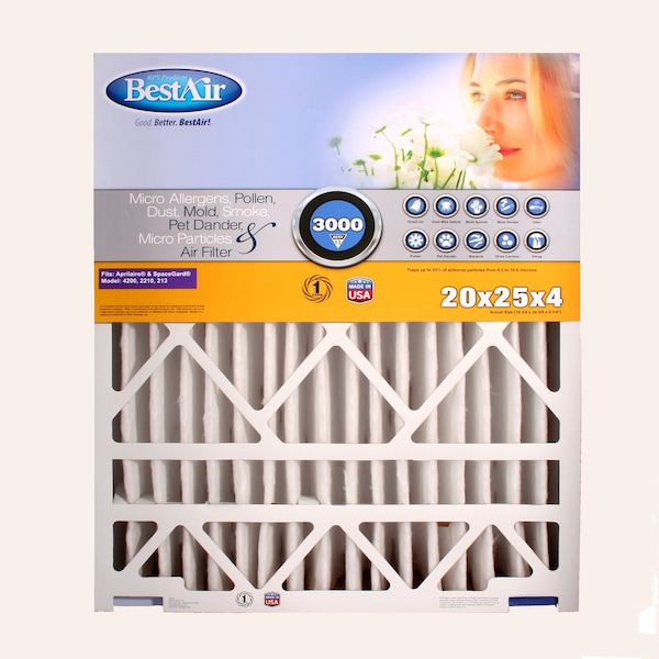 Bestair 20 in. W X 25 in. H X 4 in. D 13 MERV Pleated Air Filter 1 pk SG213-BOX-13R - main